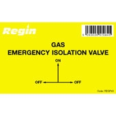Regin REGP43 Gas Isolation Valve Sticker pk8