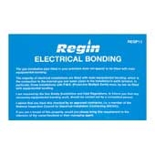 Regin REGP11 Electrical Bonding Sticker pk10