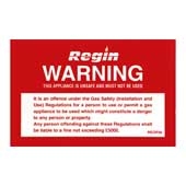 Regin REGP30 Danger Do Not Use Sticker/Tag