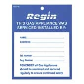 Regin P05 Gas Appliance Serviced Tag