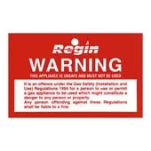 Regin REGP31 Danger Do Not Use Sticker/Tag